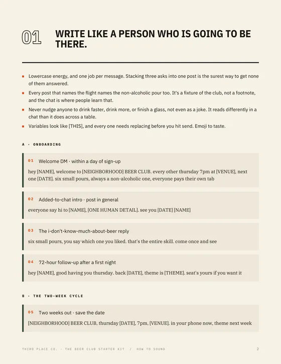 Group Chat Templates: copy-and-paste messages for the life of the club.
