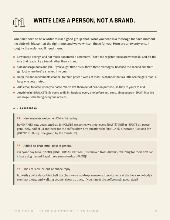 Kit page: copy-paste group chat messages.