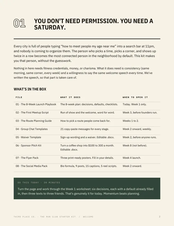 The Start Here page: you don't need permission, you need a Saturday.
